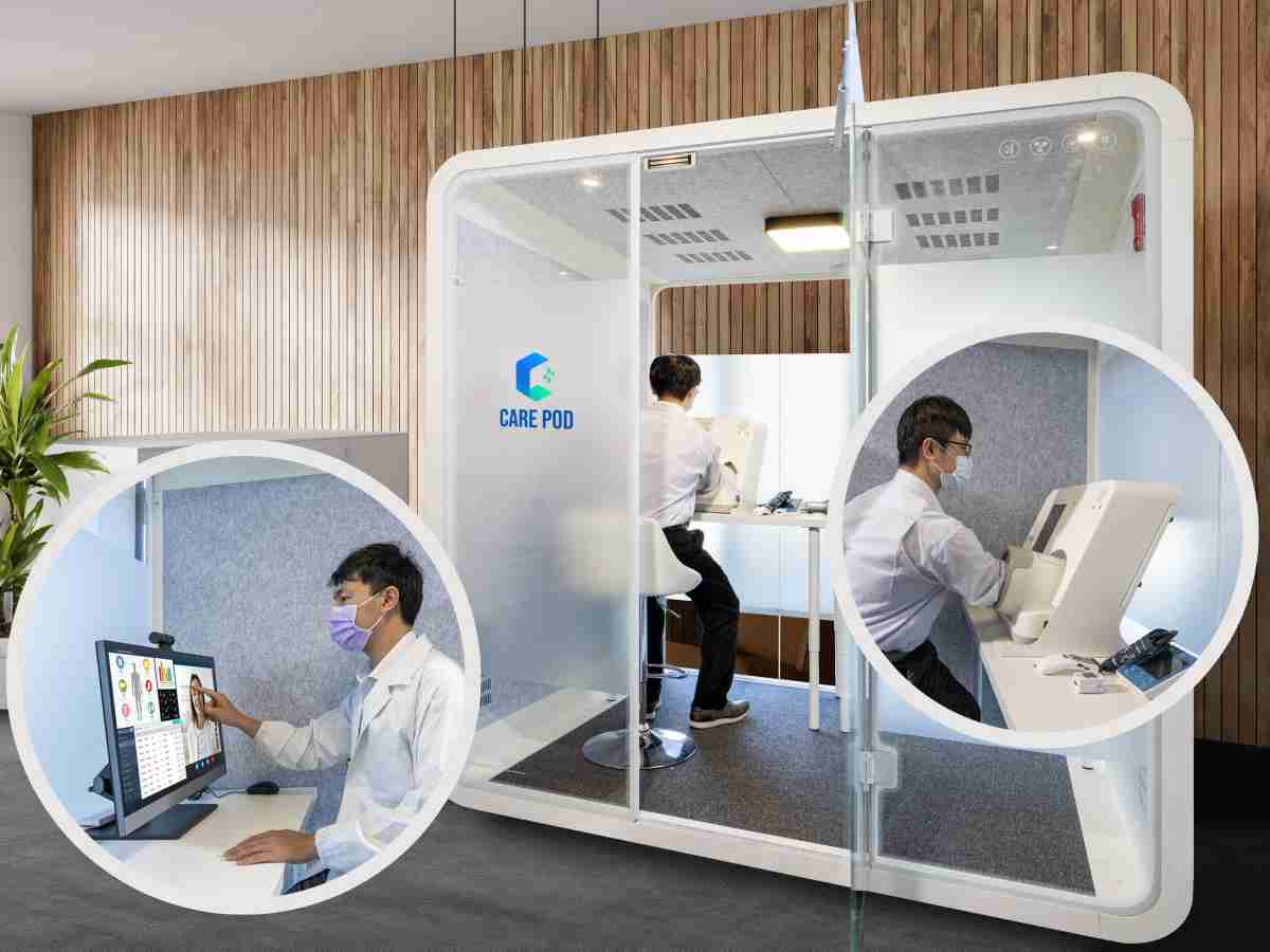 达擎于医疗科技展中展出＂远距诊疗舱＂，，，以因应医疗数字化及社会高龄化趋势下、、、、复诊及慢性病患等族群对于远距看诊需求逐渐升高所推出的创新整合方案。。。多功能合一、、、、高隐私性的远距诊疗舱可根据病患端与医师端的不同需求，，，提供弹性化及客制化功能，，节省医生和病患的精力及时间